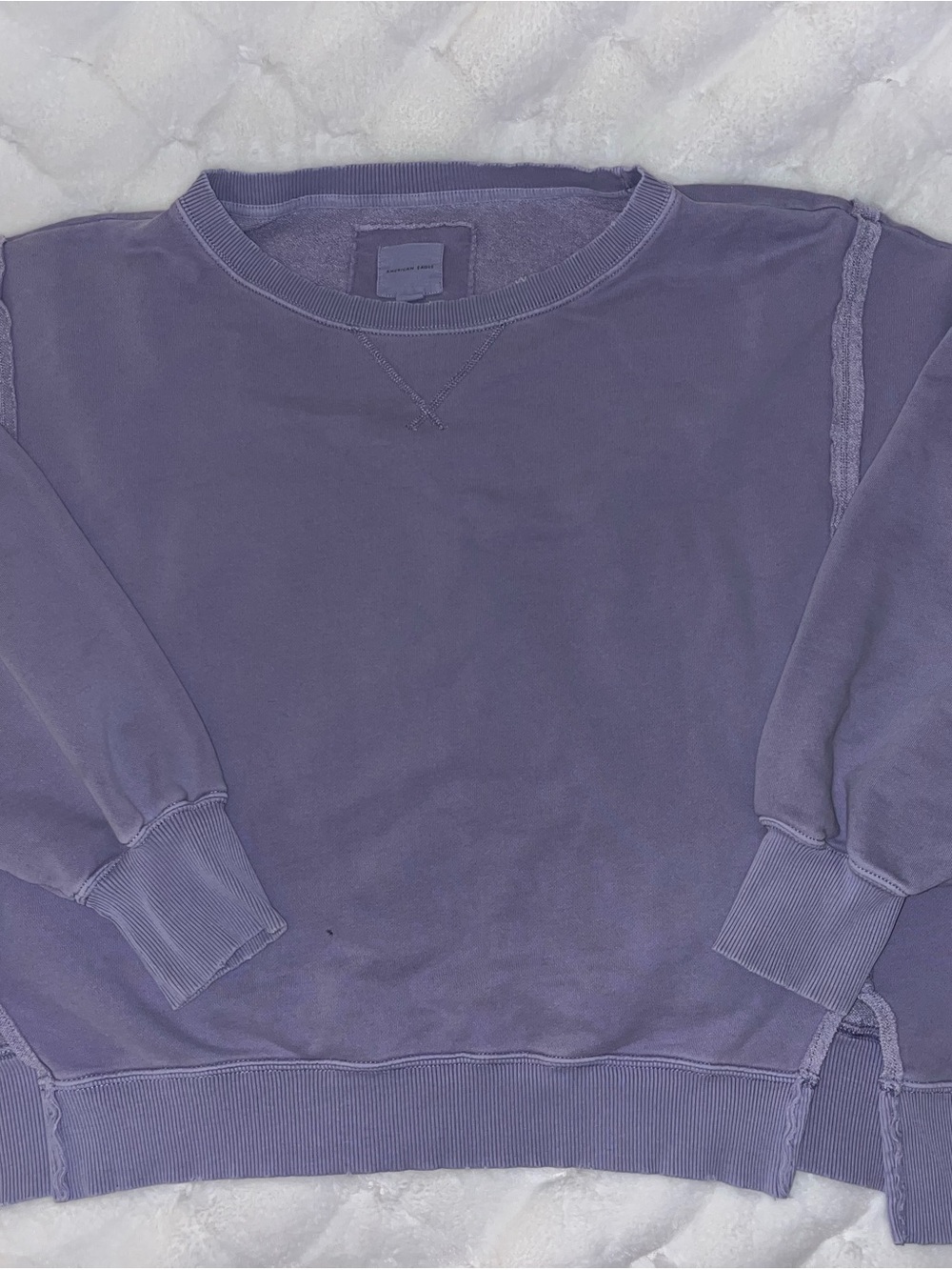 American Eagle Outfitters Men's Crewneck Sweatshirt in Lavender Purple